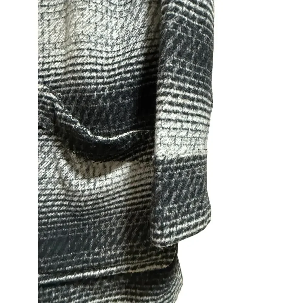Anthropologie Black and Gray Plaid Coat - Picture 6 of 8